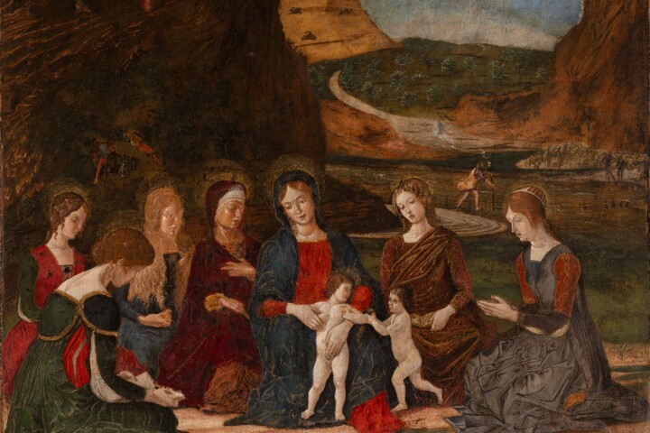 Madonna col Bambino. San Giovannino e sei sante